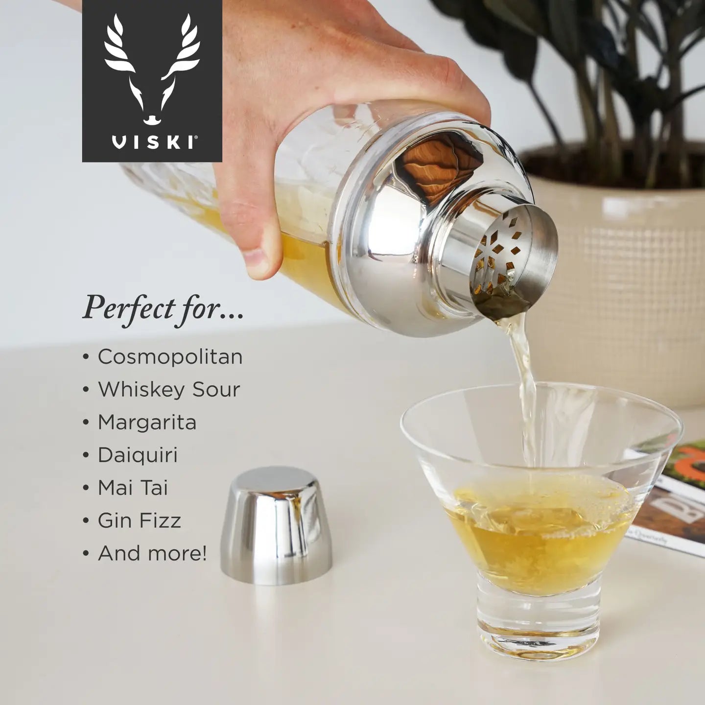 Admiral™ Crystal Cocktail Shaker with Builtin Strainer