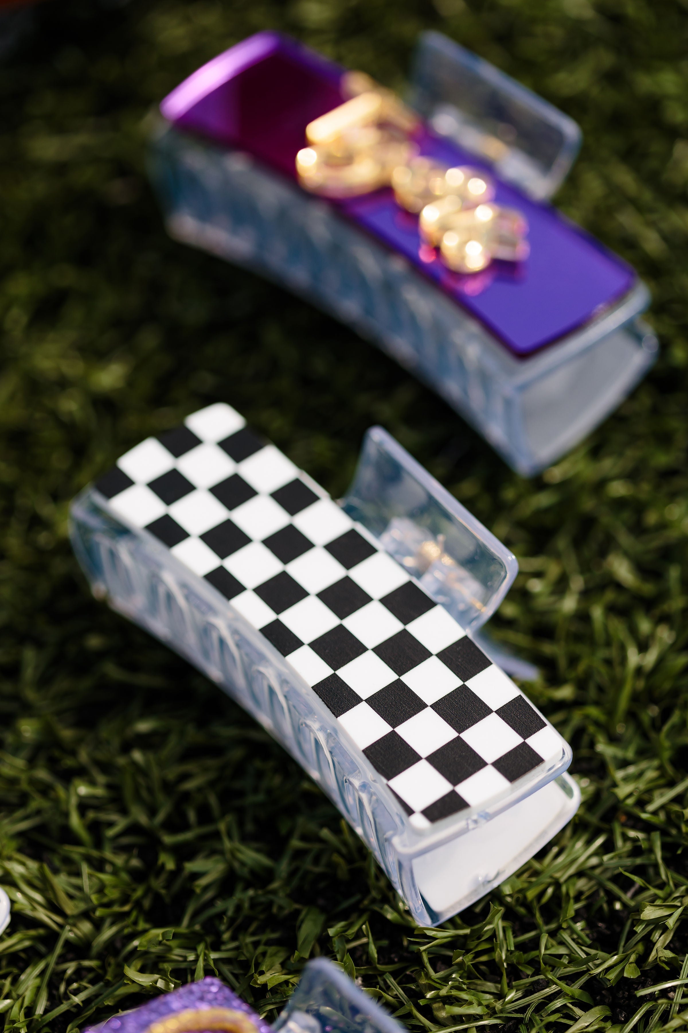 Game Day Large Checkered Hair Clip