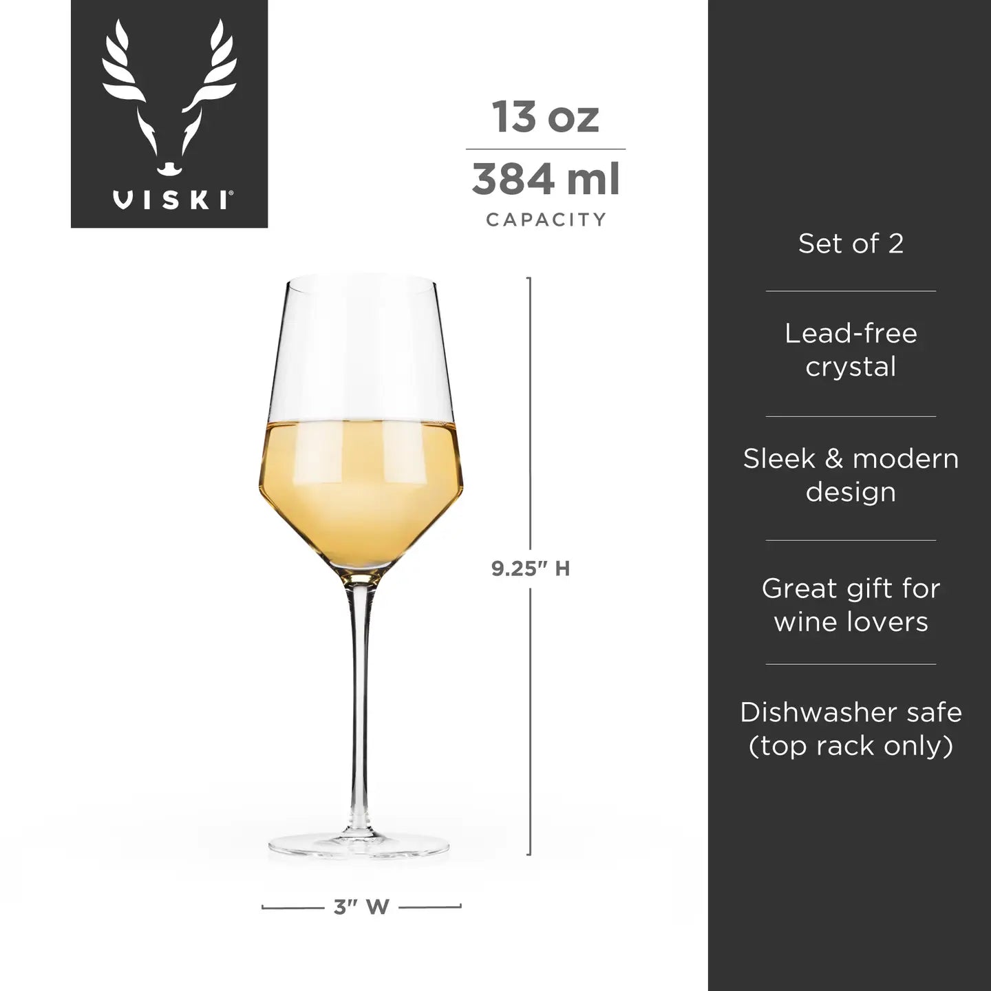 Raye™ Angled Crystal Chardonnay Glasses- Set of 2