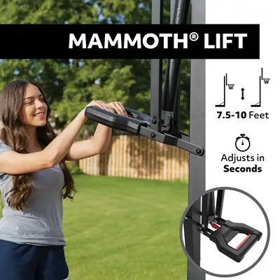 Lifetime Mammoth Lift Bolt Down Basketball Hoop (54-Inch Tempered Glass)
