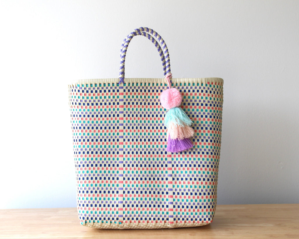 Beige with Colors Tote Bag by MexiMexi