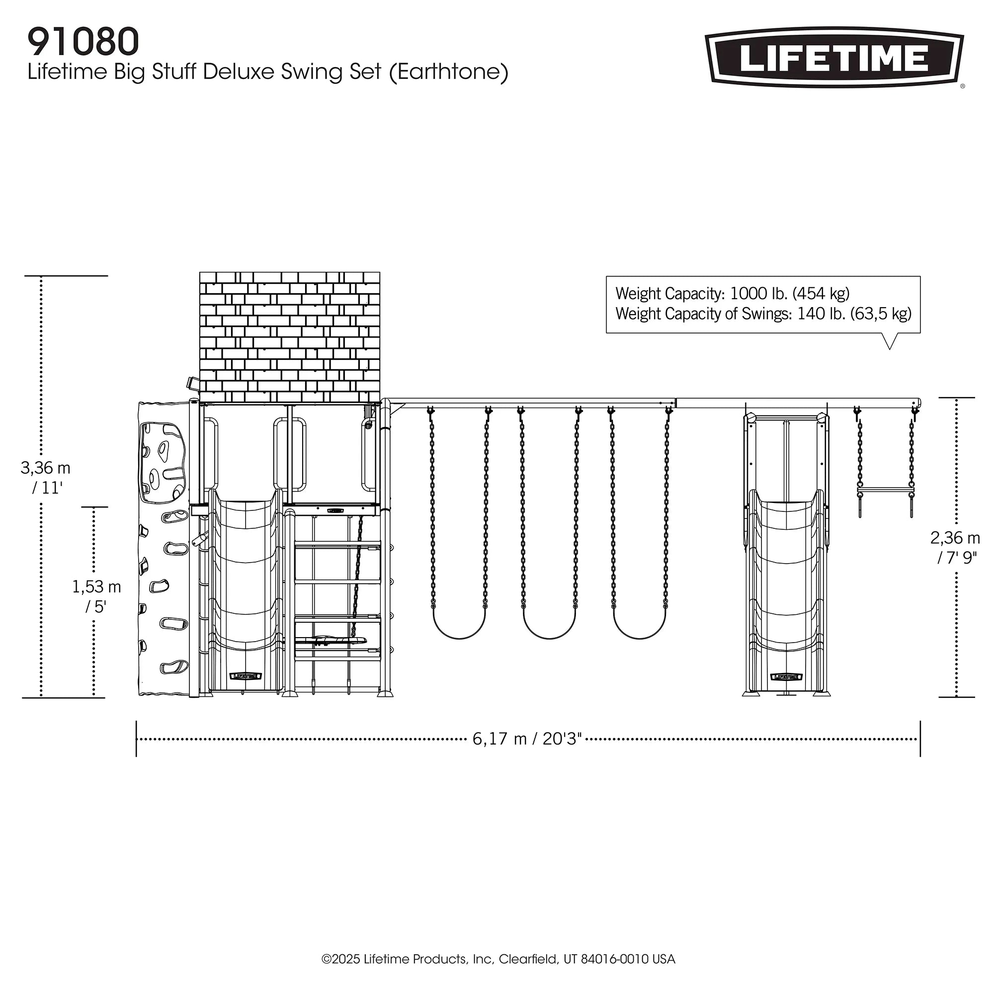 Lifetime Big Stuff Deluxe Swing Set