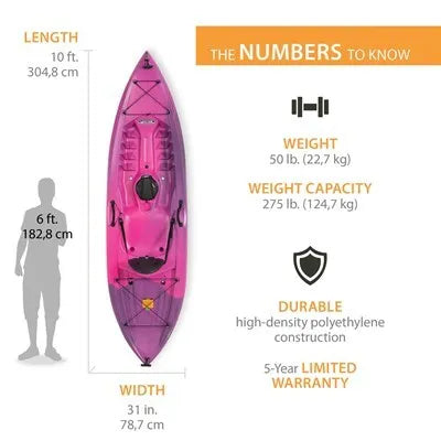Lifetime Tahoma 100 Sit-On-Top Kayak (Paddle Included)