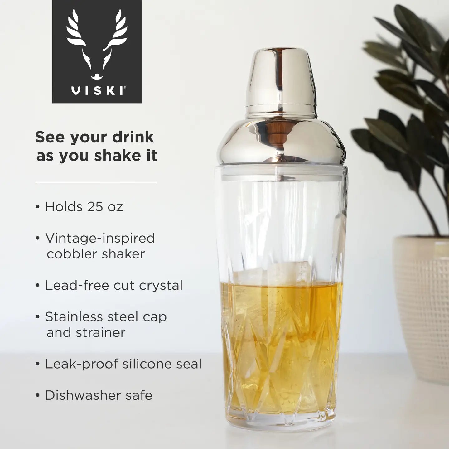 Admiral™ Crystal Cocktail Shaker with Builtin Strainer