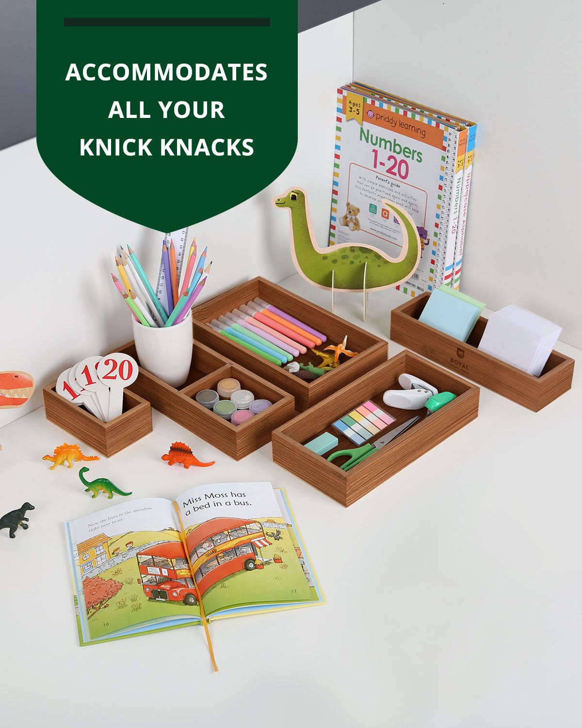 Storage Box Set of 5, Brown