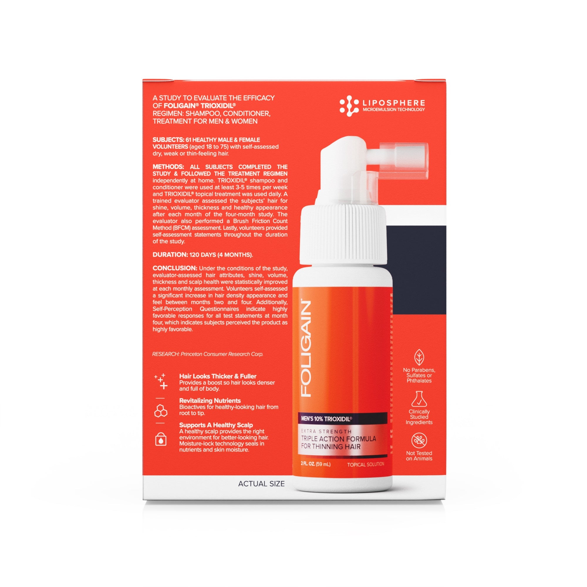 FOLIGAIN Triple Action Complete Formula For Thinning Hair For Men 10% TRIOXIDIL®