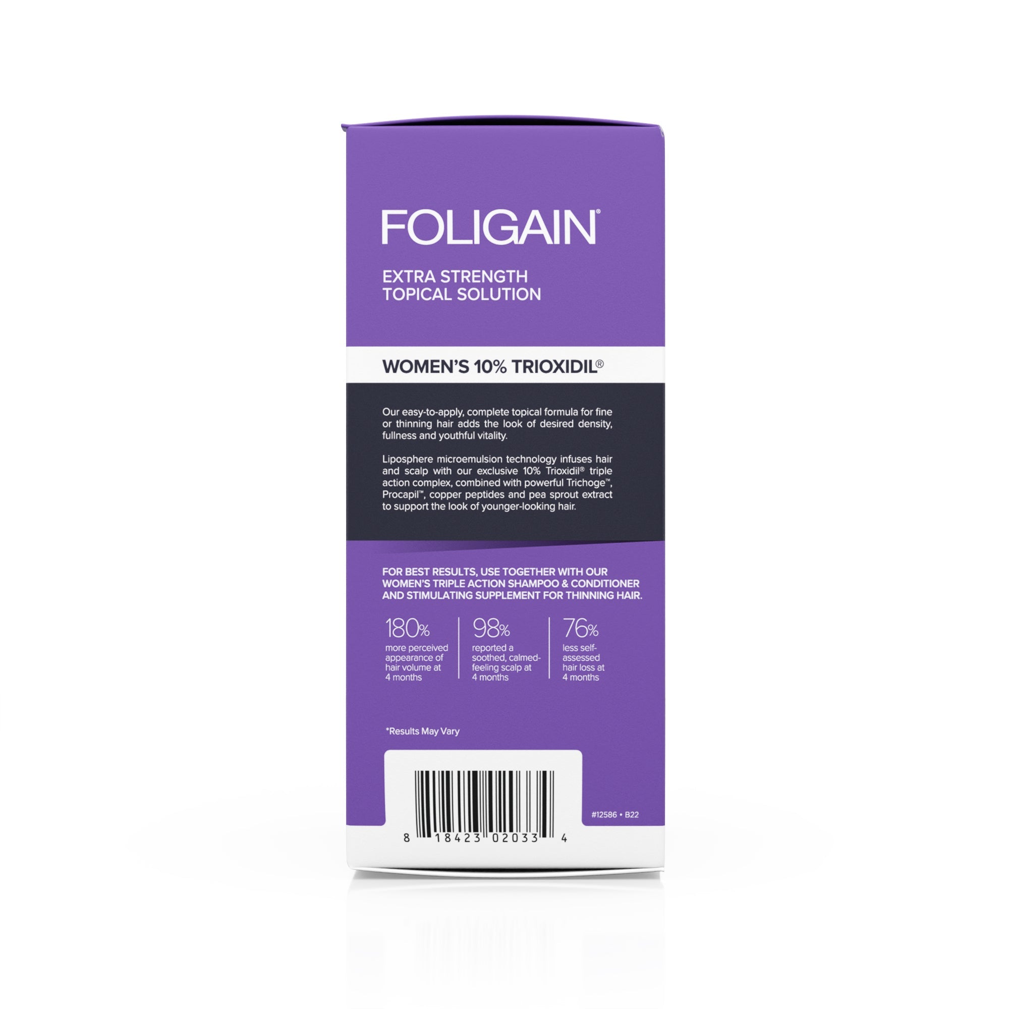 FOLIGAIN Triple Action Complete Formula For Thinning Hair For Women with 10% TRIOXIDIL®