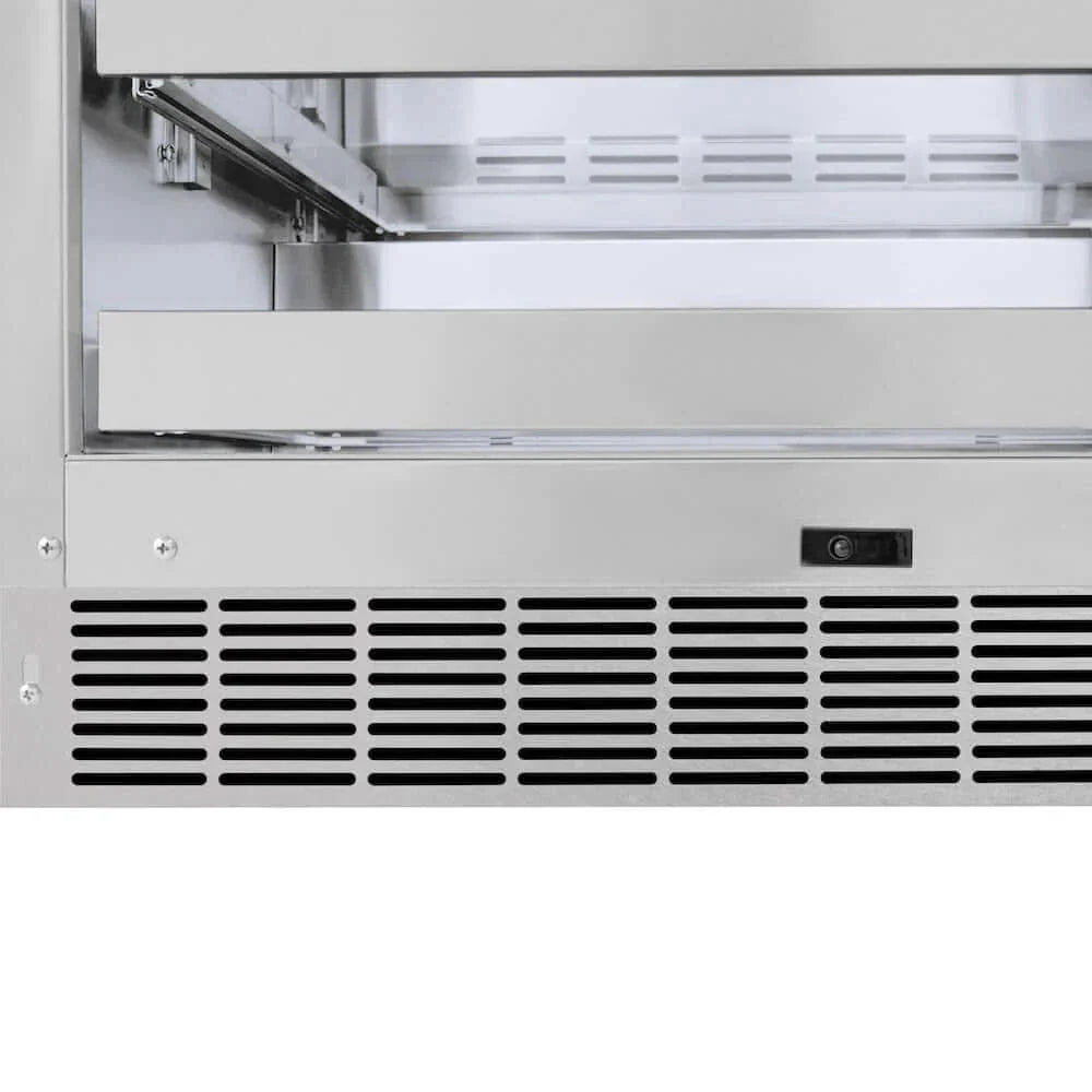 ZLINE 24" Touchstone Dual Zone 44 Bottle Wine Cooler White Matte Glass Door Polished Gold Handle RWDOZ-WM-24-G