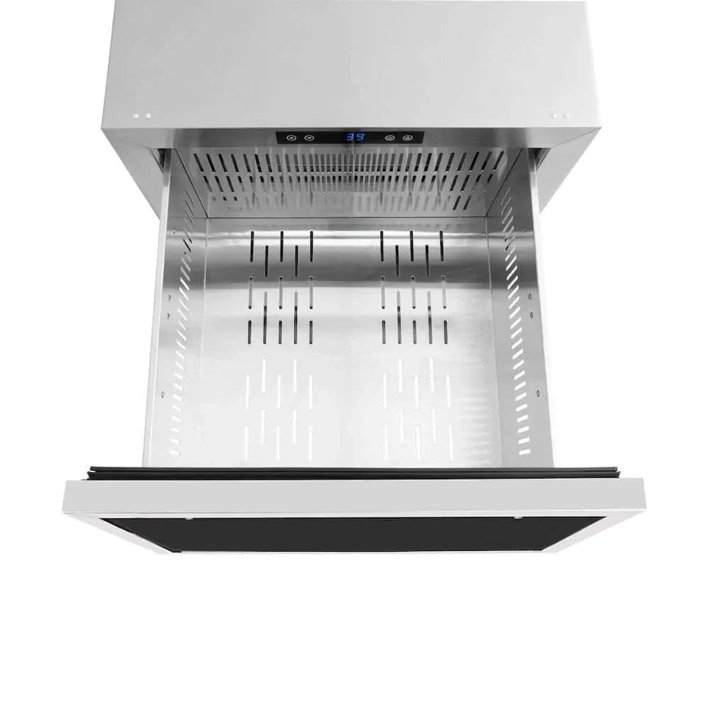 ZLINE 24" Touchstone 168 Can Outdoor-Rated Dual Refrigerator Drawer, Panel Matte Black, RDSPOZ-24-MB