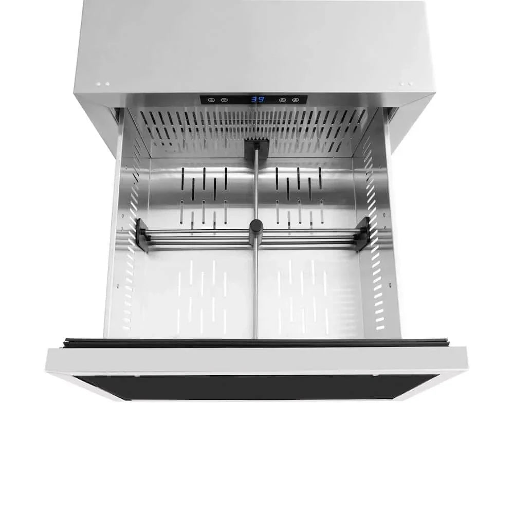 ZLINE 24" Touchstone 168 Can Outdoor-Rated Dual Refrigerator Drawer, Panel Matte Black, RDSPOZ-24-MB
