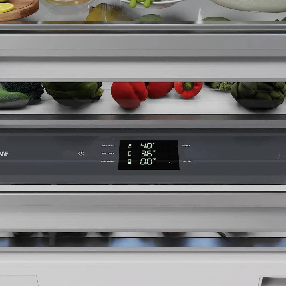 ZLINE 36" Panel Ready Built-In Bottom Freezer Refrigerator,Water Dispenser, Ice Maker,Graphite Gray GRBIT-36