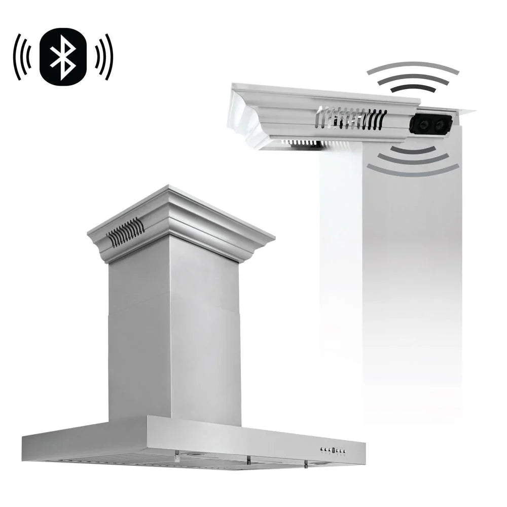 ZLINE Wall Range Hood, CrownSound, Bluetooth Speakers, KECRN-BT