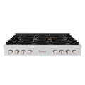ZLINE 48" Paramount Gas Rangetop Stainless Steel Brass Burners SRT-BR-48