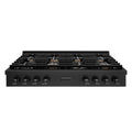 ZLINE 48" Paramount Gas Rangetop Black Stainless Steel Brass Burners SRTB-BR-48