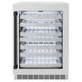 ZLINE 24" Touchstone Dual Zone 44 Bottle Wine Cooler DuraSnow® Stainless Steel Glass Door Matte Black Handle RWDOZ-SN-24-MB