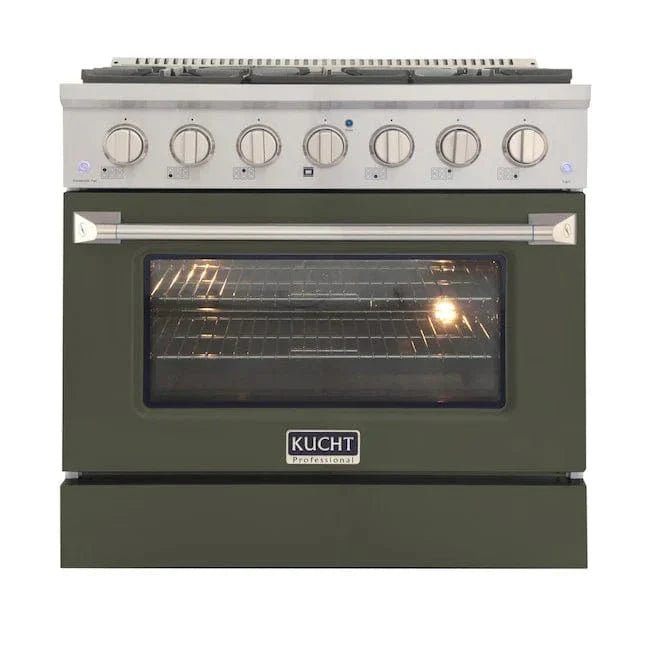 Kucht 36" Propane Range, in Stainless Steel, Grey Door, KNG361/LP-GR