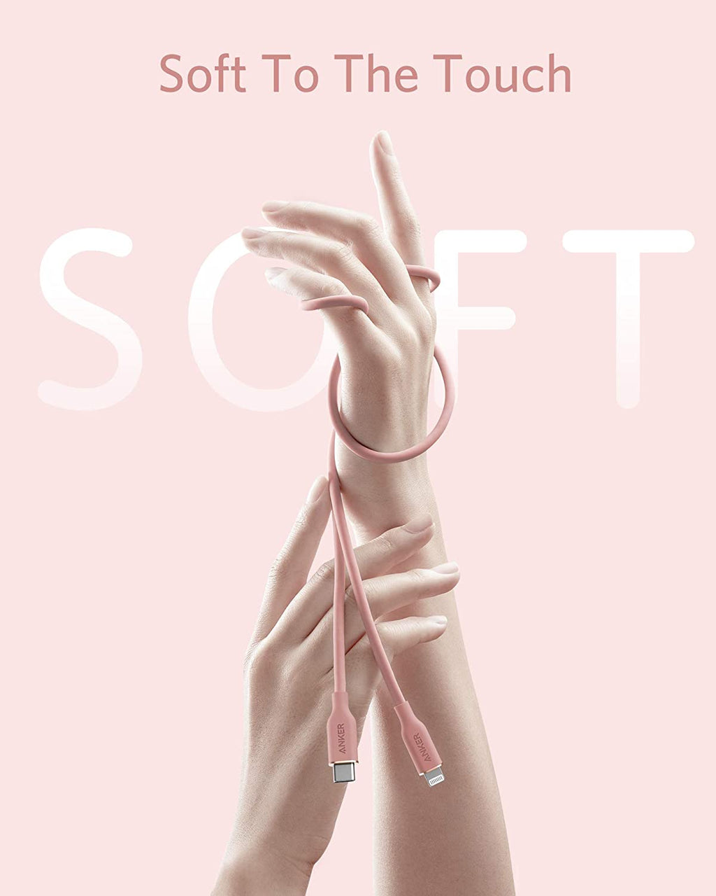 Anker <b>641</b> USB-C to Lightning Cable (Flow, 3 ft Silicone)