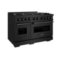 ZLINE 48" Classic Gas Range, Convection Gas Oven Black Stainless Steel Brass Burners, CGRB-BR-48