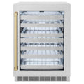 ZLINE 24" Touchstone Dual Zone 44 Bottle Wine Cooler DuraSnow® Stainless Steel Glass Door Champagne Bronze Handle RWDOZ-SN-24-CB