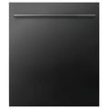 ZLINE 24" Dishwasher In Black Stainless Steel, Stainless Tub, Modern Style Handle DW-BS-H-24