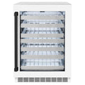 ZLINE 24" Touchstone Dual Zone 44 Bottle Wine Cooler White Matte Glass Door Matte Black Handle RWDOZ-WM-24-MB