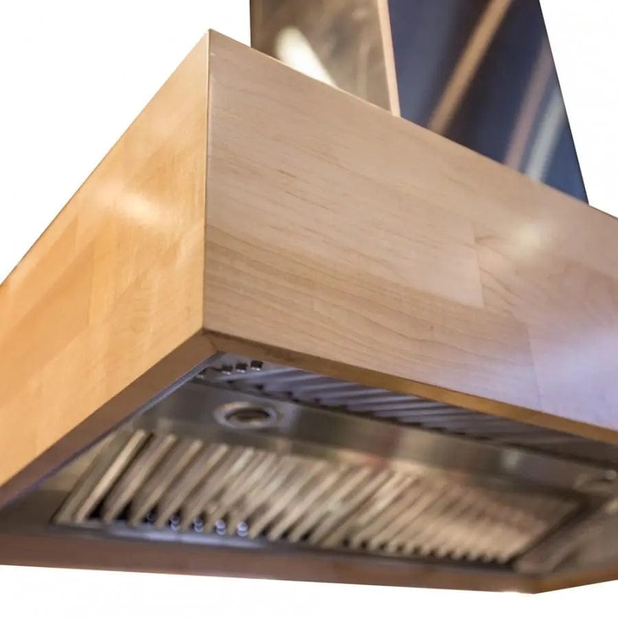 ZLINE 36"  Wooden Wall Mount Range Hood, Butcher Block, 681M-36