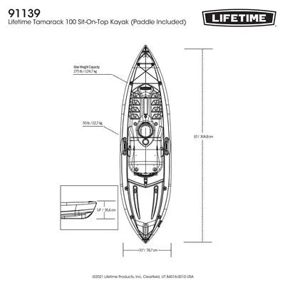 Lifetime Tamarack 100 Sit-On-Top Kayak (Paddle Included)