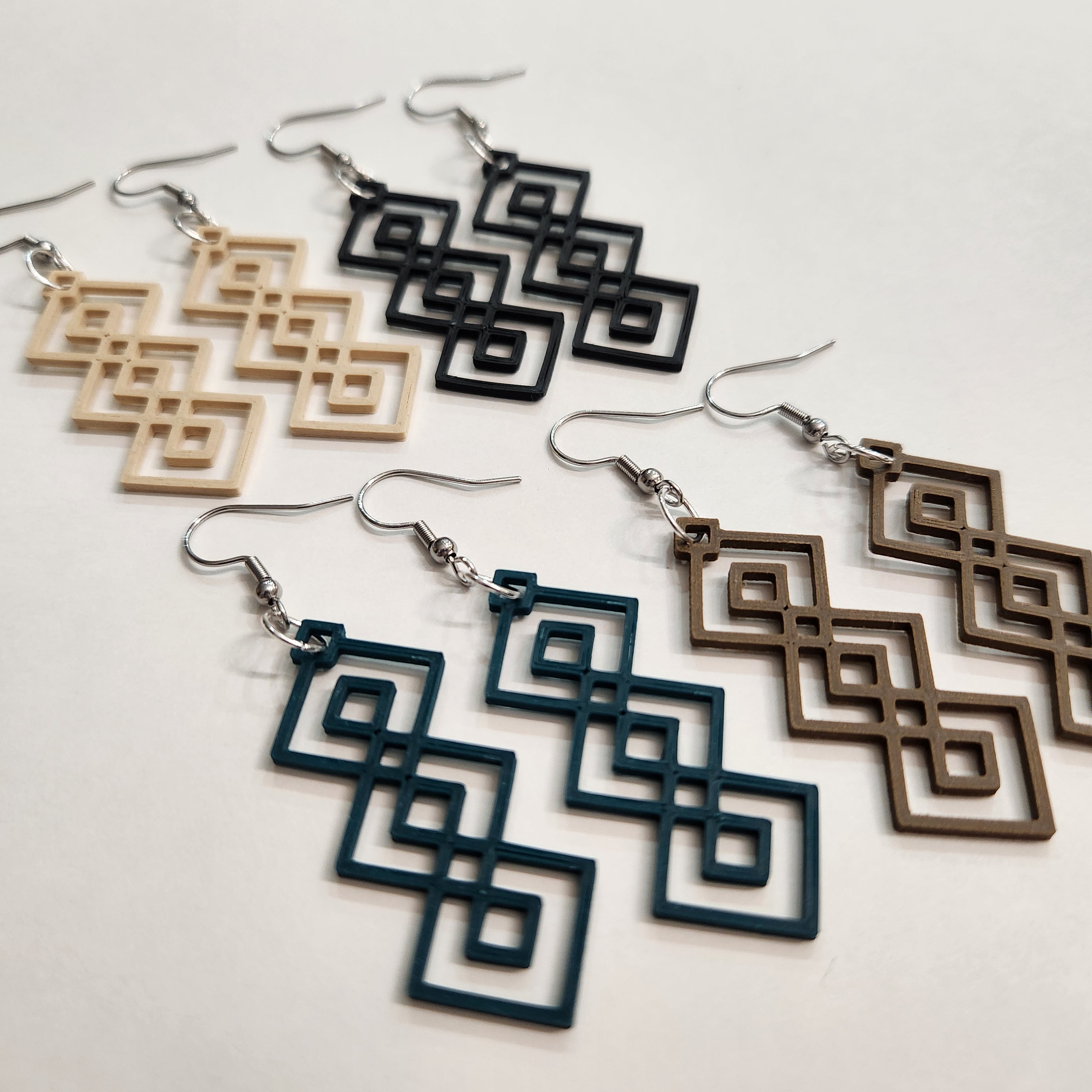 Triple Diamond Dangle Earrings