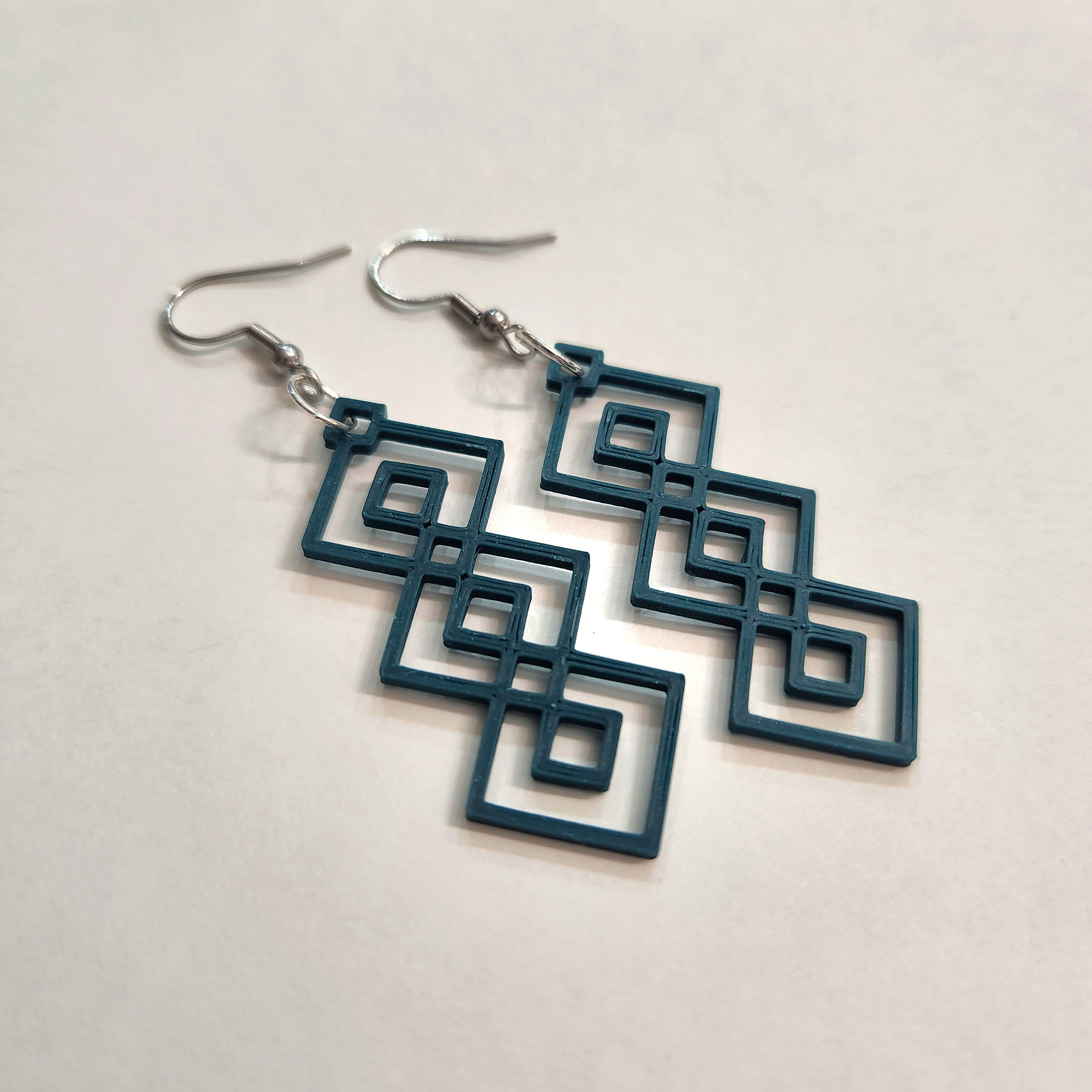 Triple Diamond Dangle Earrings