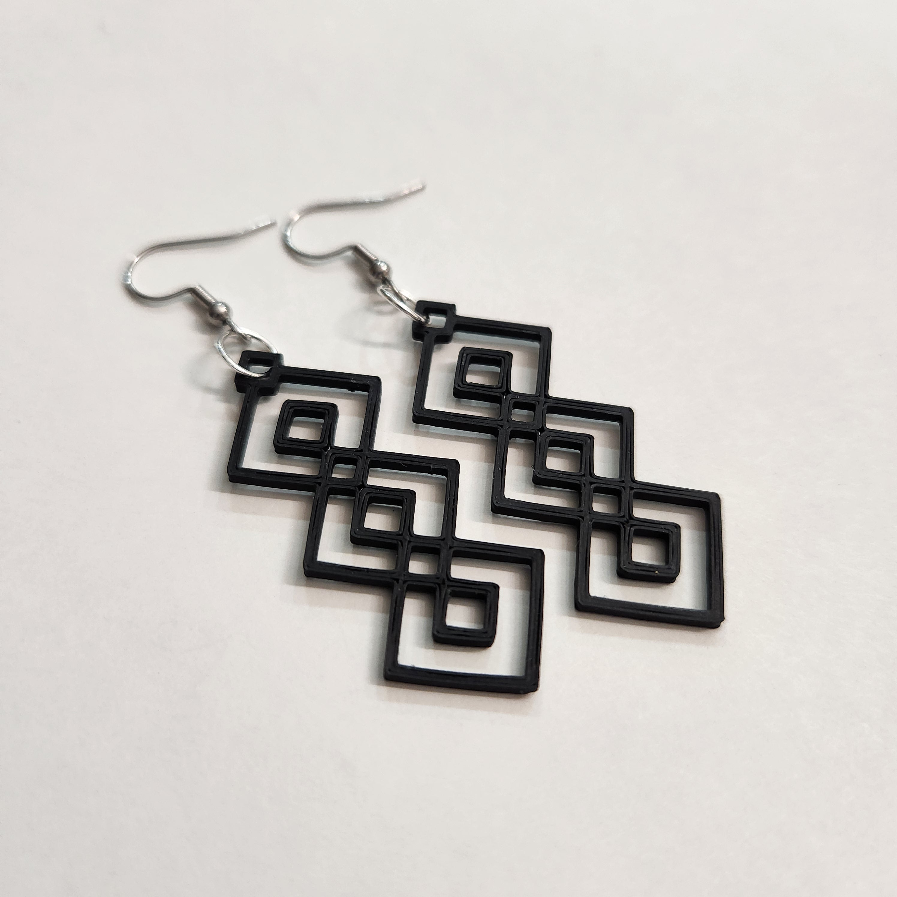 Triple Diamond Dangle Earrings