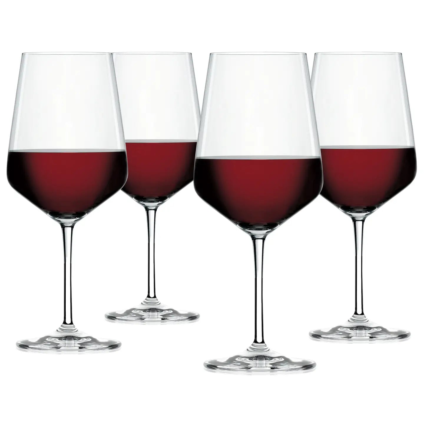 Style Stemmed Crystal Red Wine Glasses - Set of 4