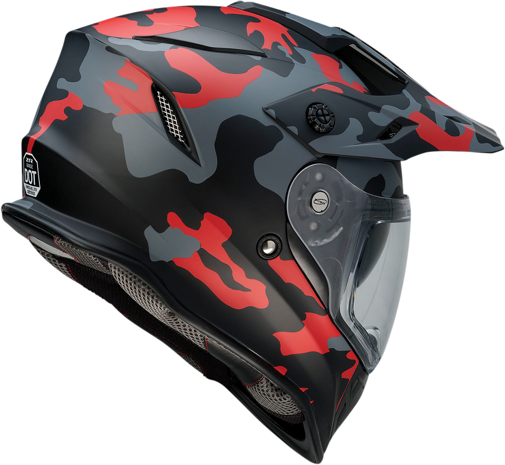 Z1R, Z1R Range Helmet - Camo Red, Small (Part #0140-0094) | Versatile Motorcycle Helmet with Sun Visor and Removable Lining