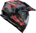 Z1R, Z1R Range Helmet - Camo Red, Small (Part #0140-0094) | Versatile Motorcycle Helmet with Sun Visor and Removable Lining