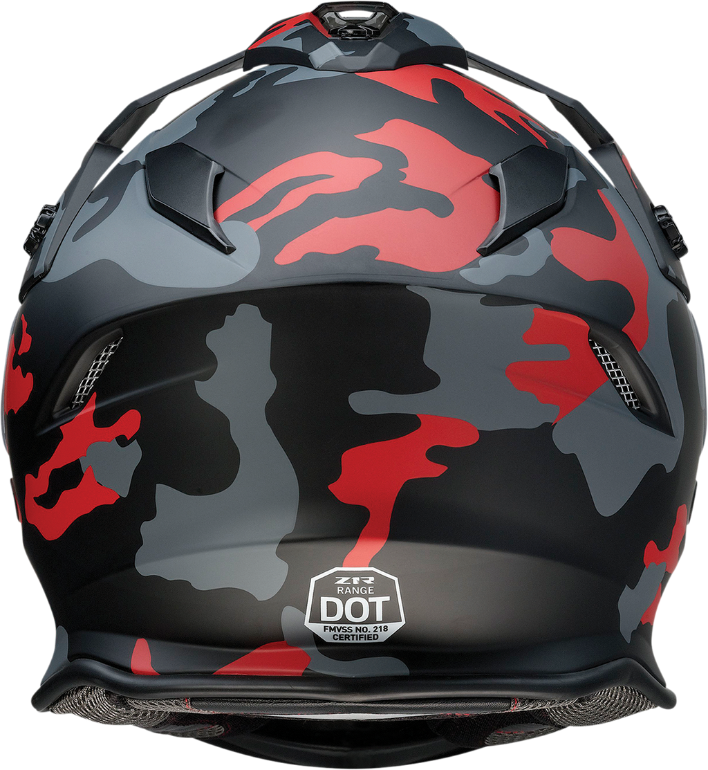 Z1R, Z1R Range Helmet - Camo Red, Small (Part #0140-0094) | Versatile Motorcycle Helmet with Sun Visor and Removable Lining