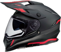 Z1R, Z1R Range Helmet - Uptake Black/Red XL (Part #0140-0017) - Versatile Motorcycle Helmet with Drop-Down Sun Visor