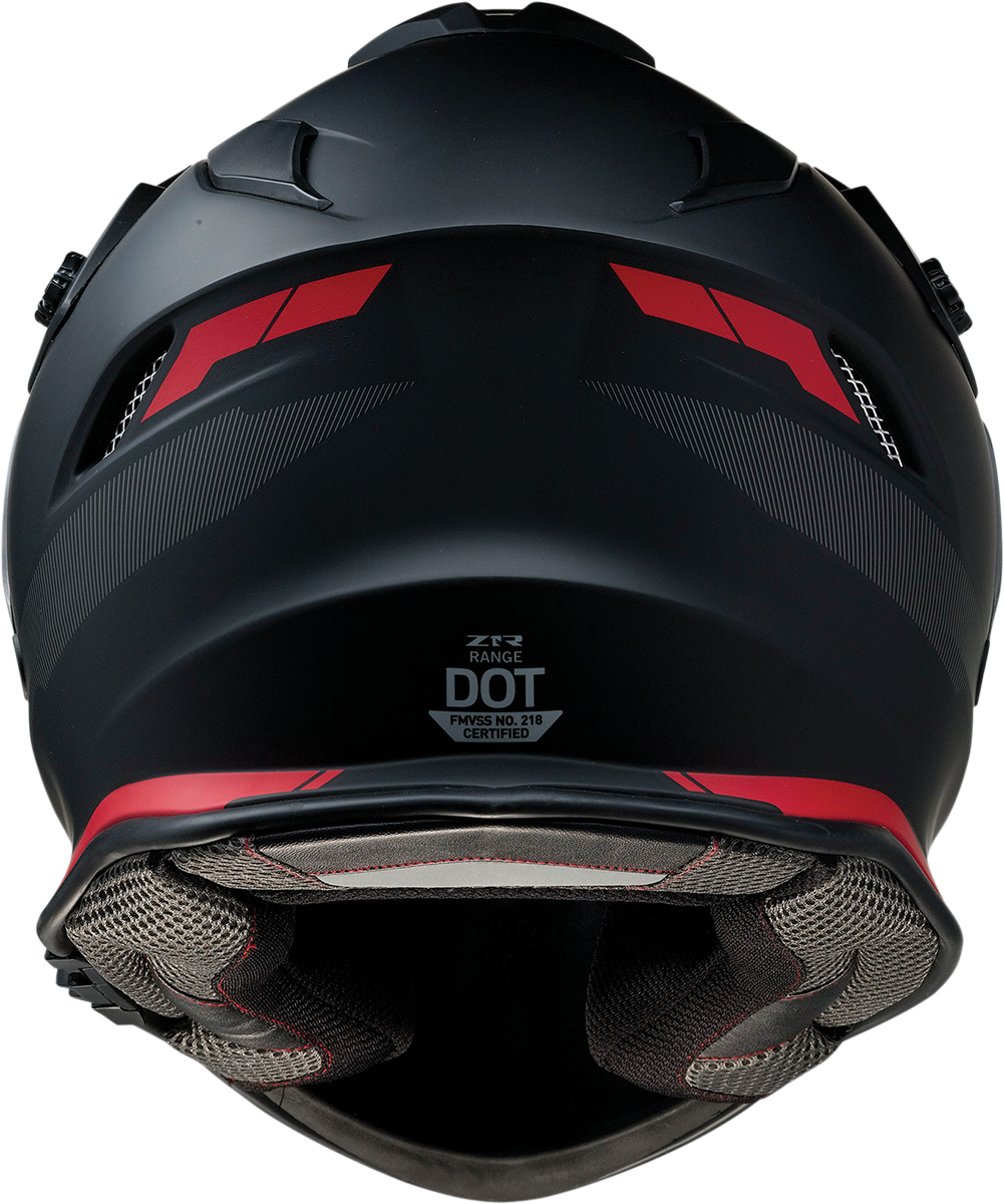 Z1R, Z1R Range Helmet - Uptake Black/Red XL (Part #0140-0017) - Versatile Motorcycle Helmet with Drop-Down Sun Visor