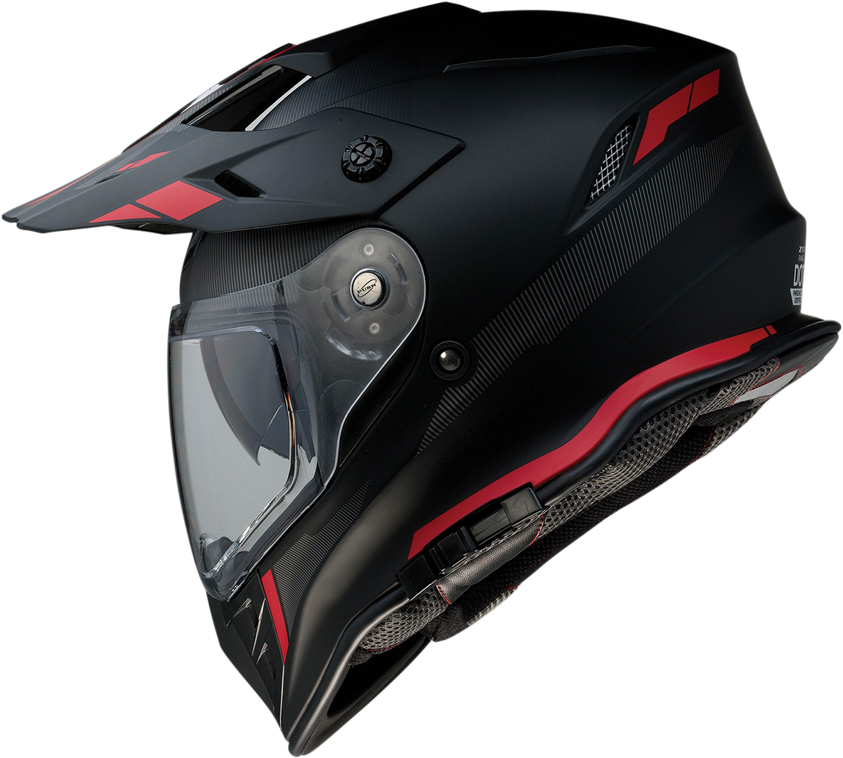 Z1R, Z1R Range Helmet - Uptake Black/Red XL (Part #0140-0017) - Versatile Motorcycle Helmet with Drop-Down Sun Visor