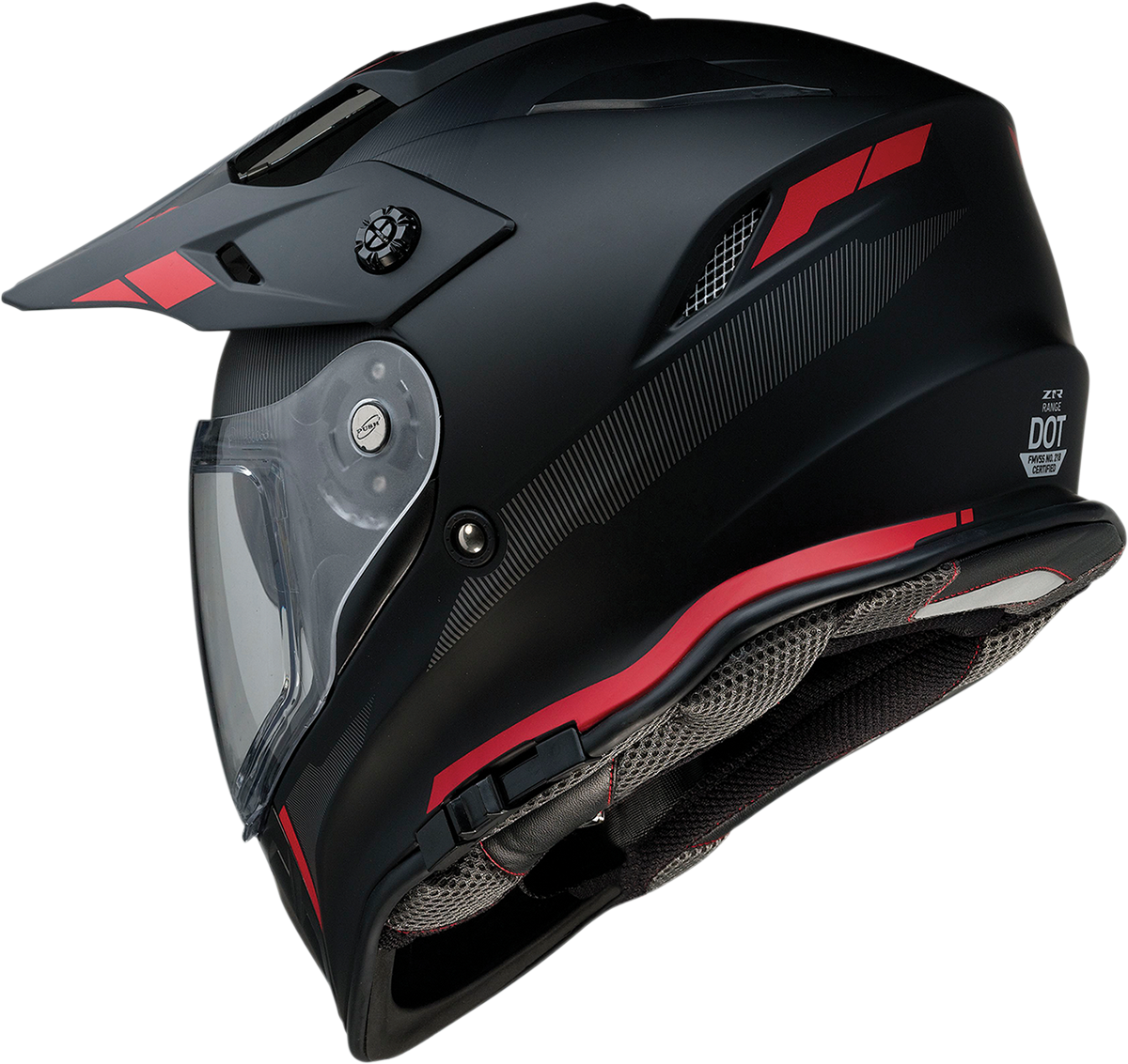 Z1R, Z1R Range Helmet - Uptake Black/Red XL (Part #0140-0017) - Versatile Motorcycle Helmet with Drop-Down Sun Visor