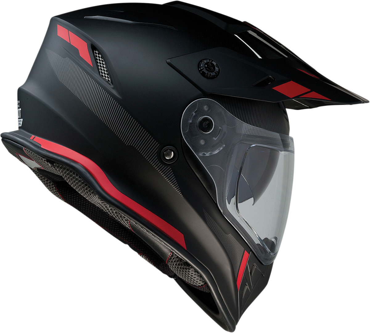 Z1R, Z1R Range Helmet - Uptake Black/Red XL (Part #0140-0017) - Versatile Motorcycle Helmet with Drop-Down Sun Visor