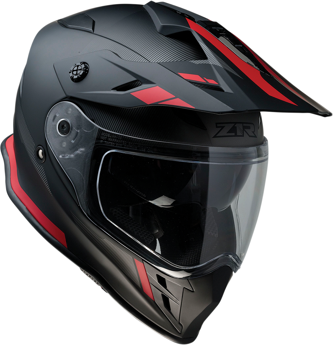 Z1R, Z1R Range Helmet - Uptake Black/Red XL (Part #0140-0017) - Versatile Motorcycle Helmet with Drop-Down Sun Visor
