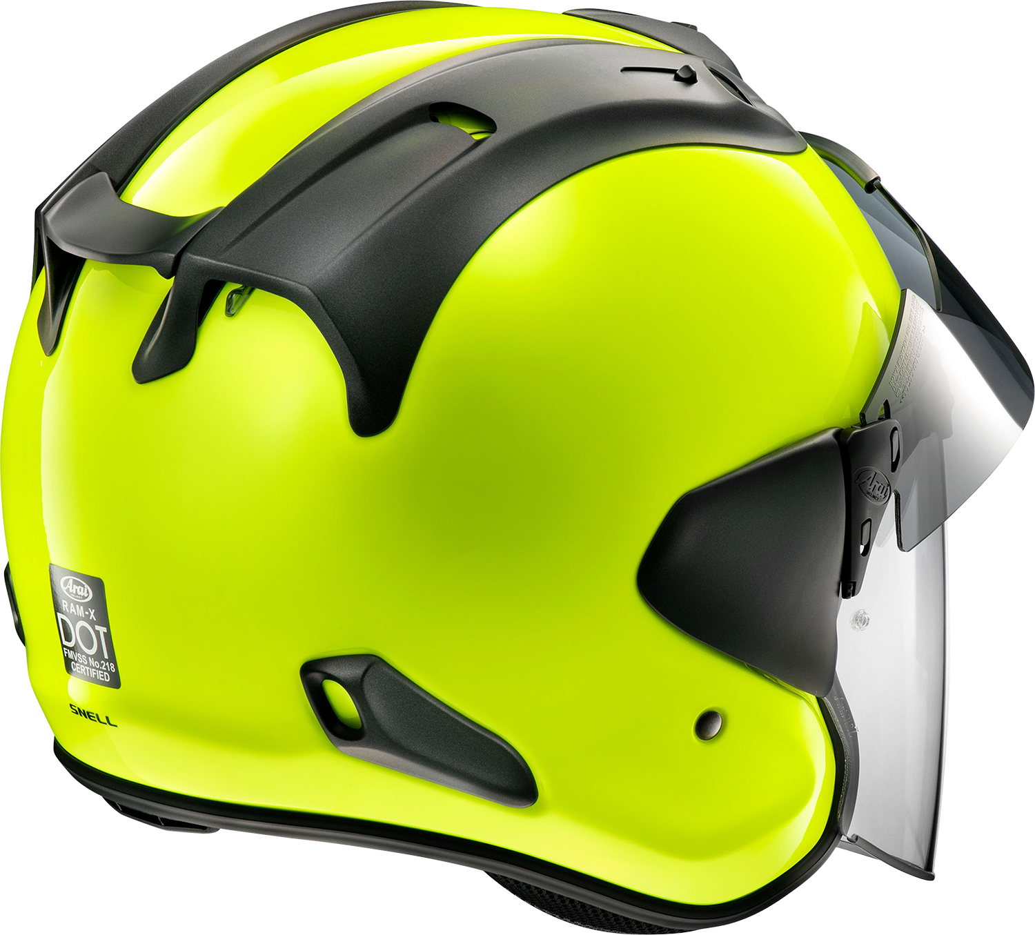 ARAI HELMETS, Arai Helmets Ram-X Large Fluorescent Yellow Motorcycle Helmet with VAS-Z Shield System