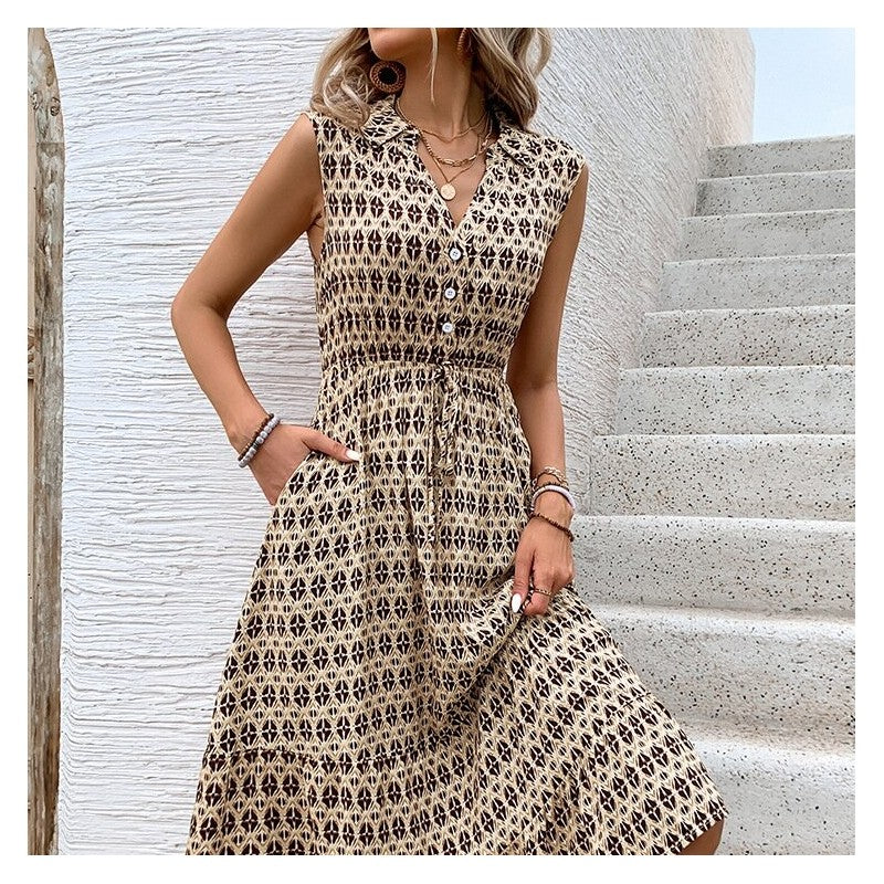 Elegant V-Neck Sleeveless Maxi Dress