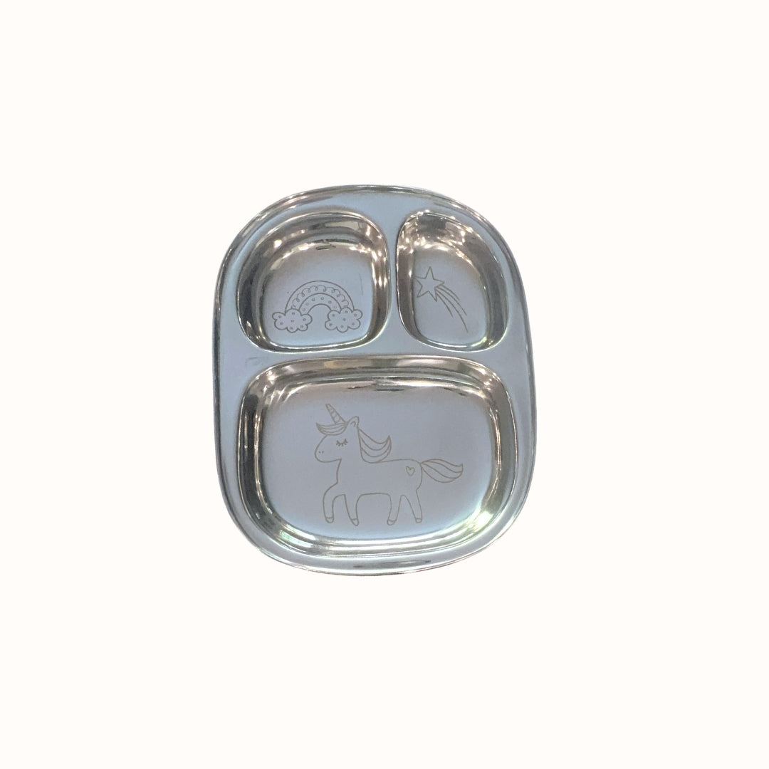 Unicorn Stainless Steel Divided Plate Set (Two)