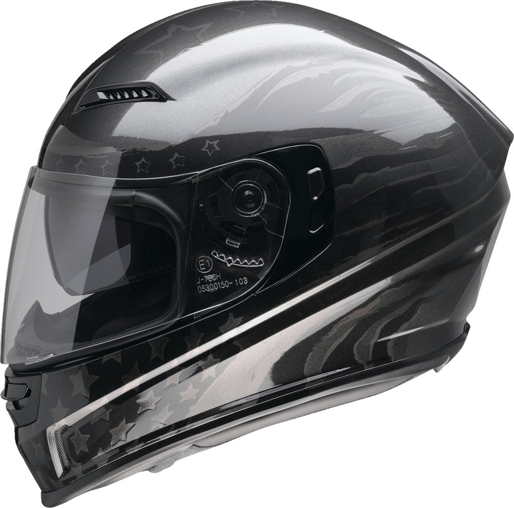 Z1R, Z1R Jackal Helmet Patriot Stealth XL by Z1R – Aerodynamic Motorcycle Helmet with Anti-Fog Shield and Drop-Down Sun Visor