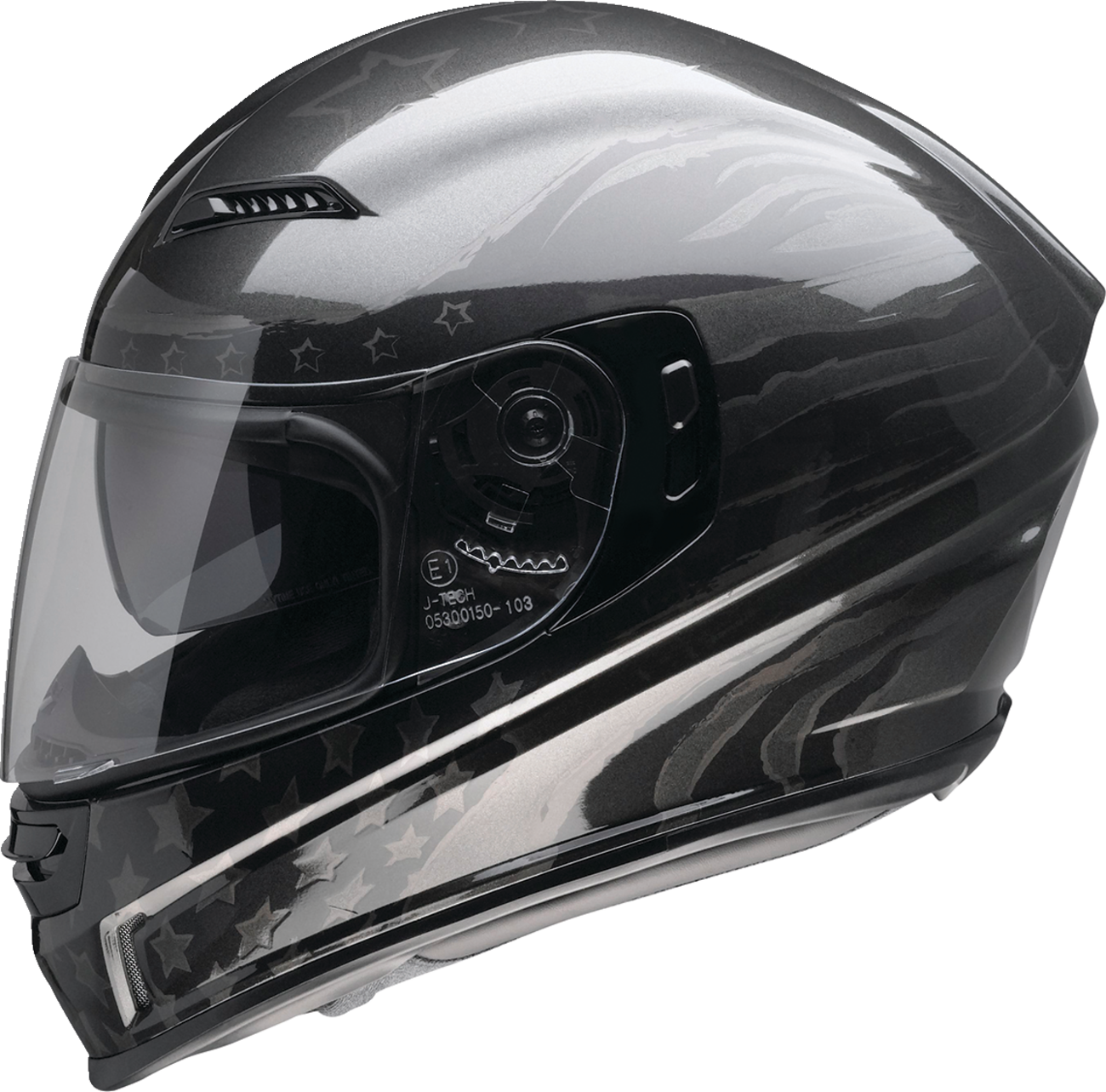 Z1R, Z1R Jackal Helmet Patriot Stealth XL by Z1R – Aerodynamic Motorcycle Helmet with Anti-Fog Shield and Drop-Down Sun Visor