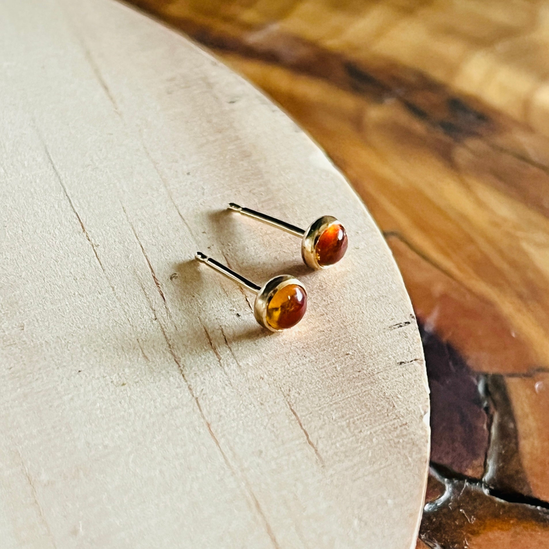 CITRINE STUD EARRINGS
