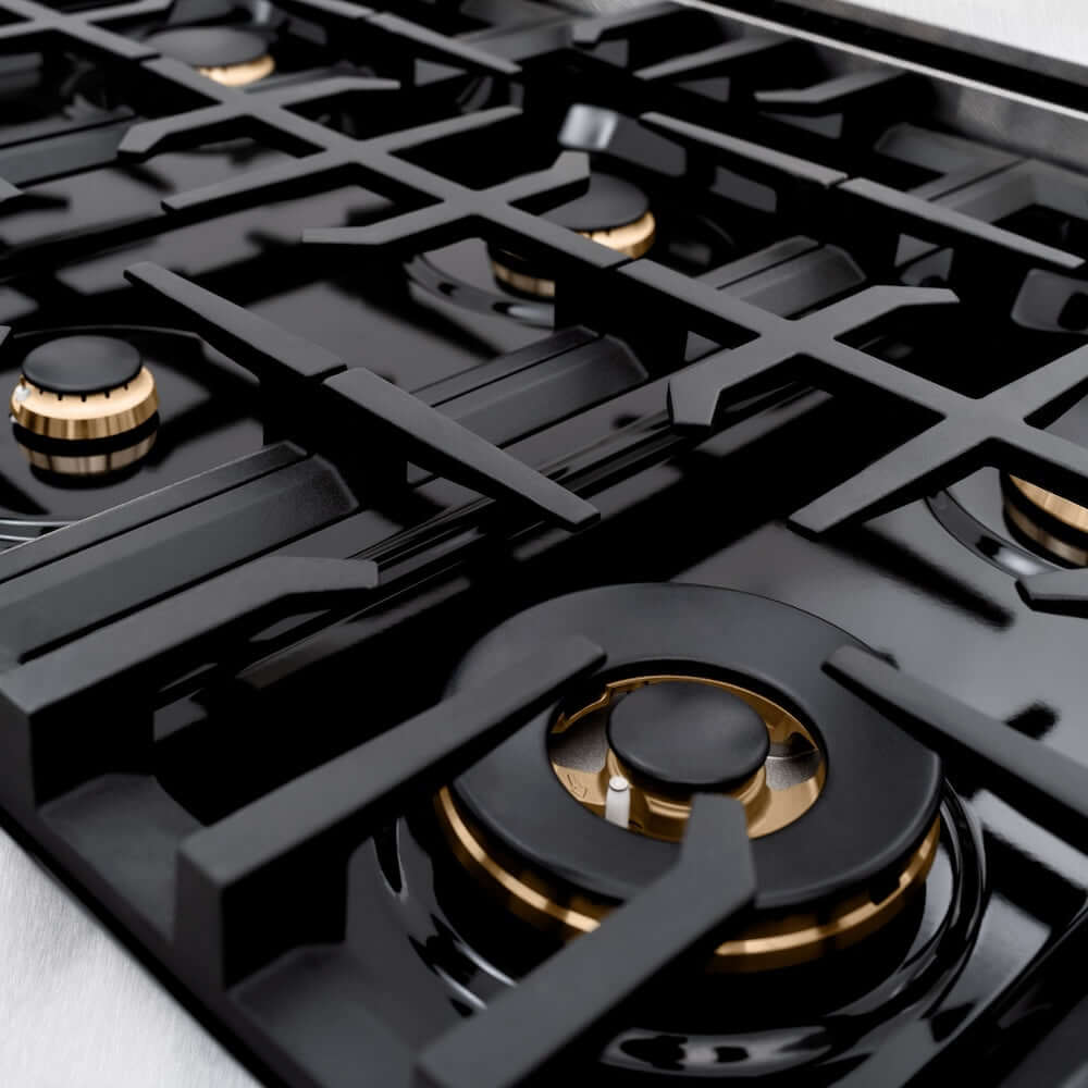 ZLINE 48" Dual Fuel Range, Gas Cooktop, Electric Convection Oven DuraSnow® Stainless Steel, Brass Burners CDRS-BR-48