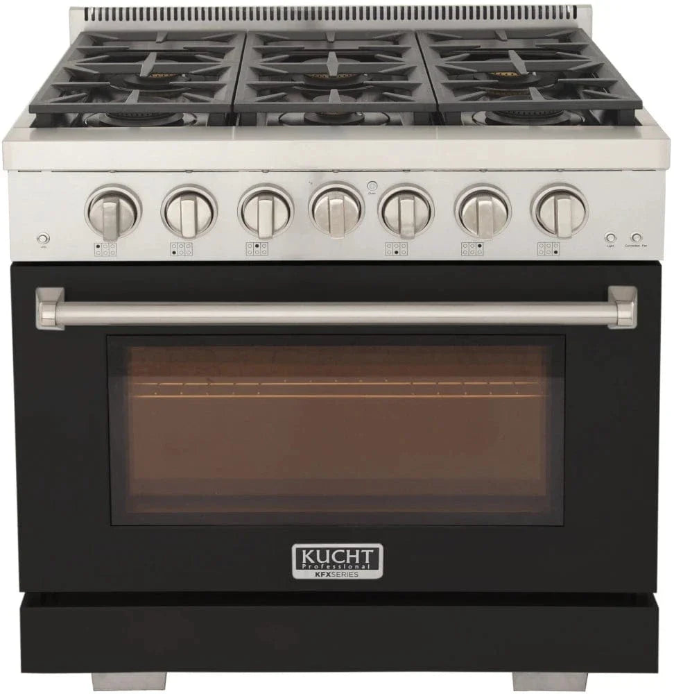 Kucht 36" Freestanding Professional Gas Range KFX3600X-BK
