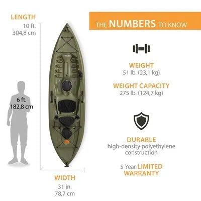 Lifetime Tamarack Angler 100 Fishing Kayak (Paddle Included)