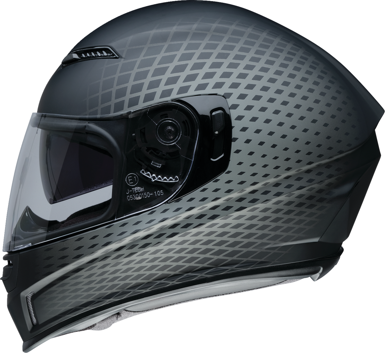 Z1R, Z1R Jackal Waveform Gray Motorcycle Helmet 2XL - Aerodynamic Shell with Anti-Fog Shield and Sun Visor